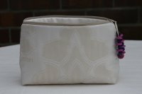 Kosmetiktasche mit Aufdruck in Beige mit Ornamente