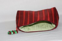 Kosmetiktasche Dunkelrot mit Streifen