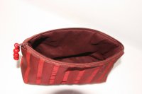 Kosmetiktasche Weinrot mit Streifen
